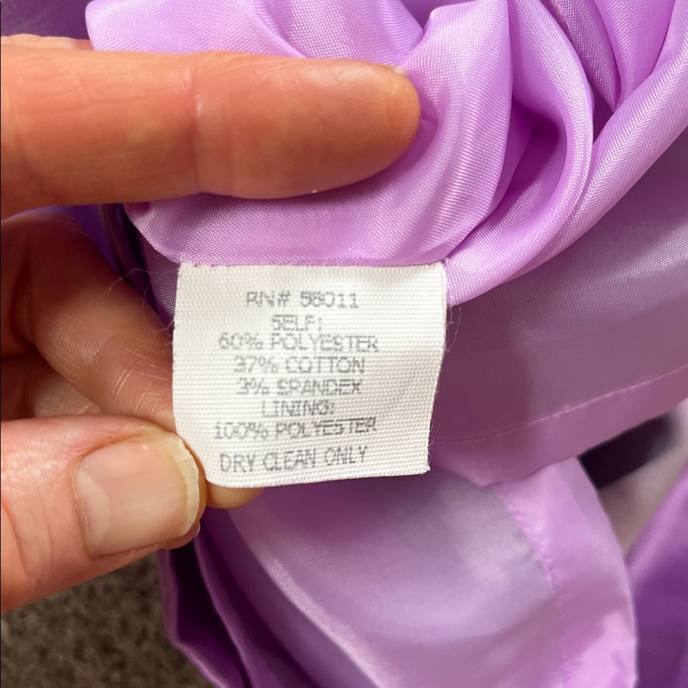 David Meister Glossy Lavender Lilac Purple Cotton Blend stretch satin Sheath sz4 - Picture 10 of 10
